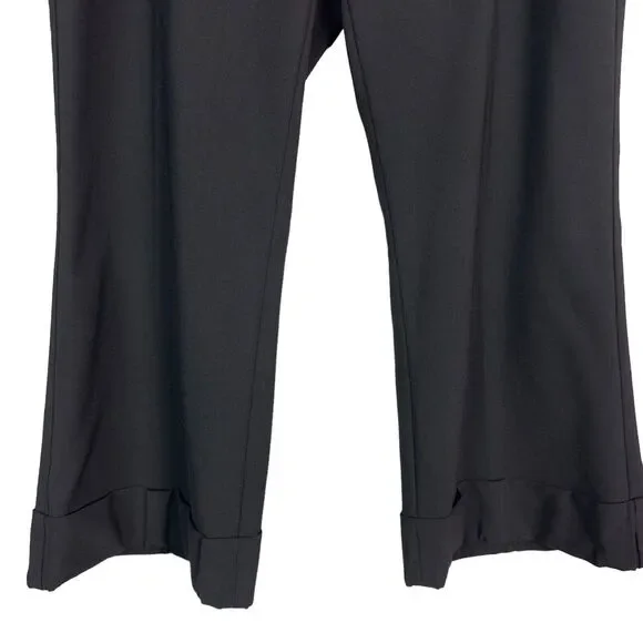 Express Publicist Black Dress Pants Size 10 Wide Leg Cuffed Hem Office Wear - Picture 4 of 9